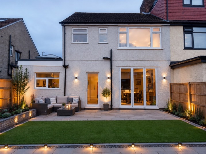 Concept visualisation of the same home with a single-storey rear extension