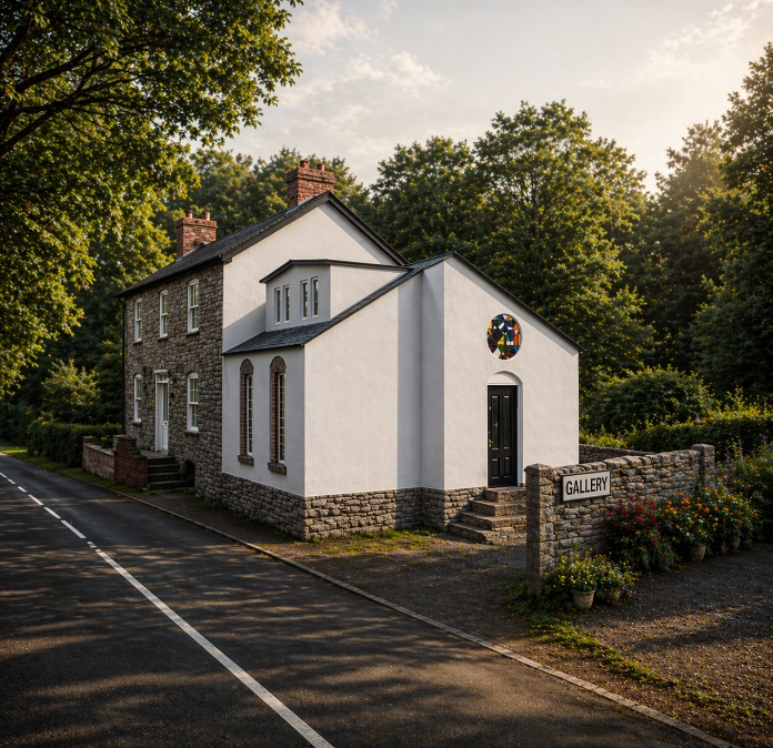 Chapel conversion to art gallery — design visualisation