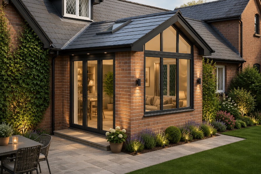 Brick garden room extension — design visualisation