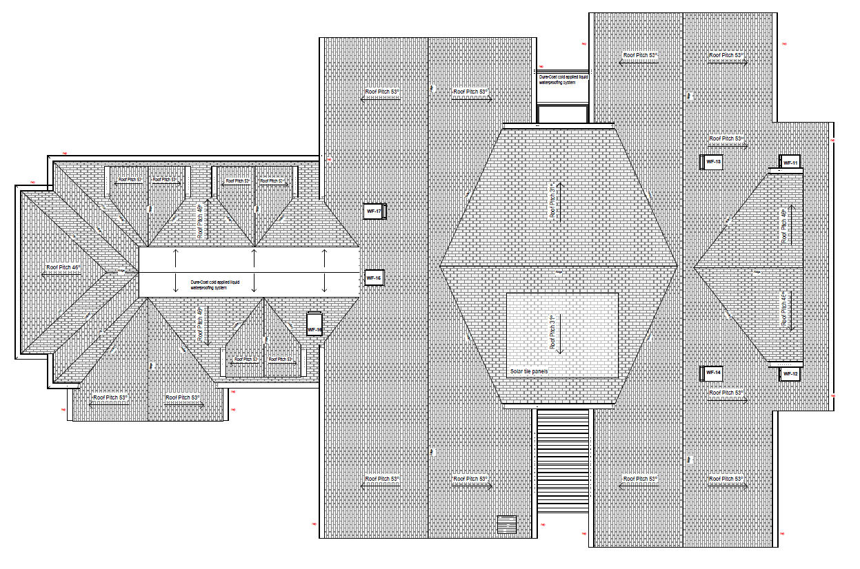 Roof plan of the new detached house